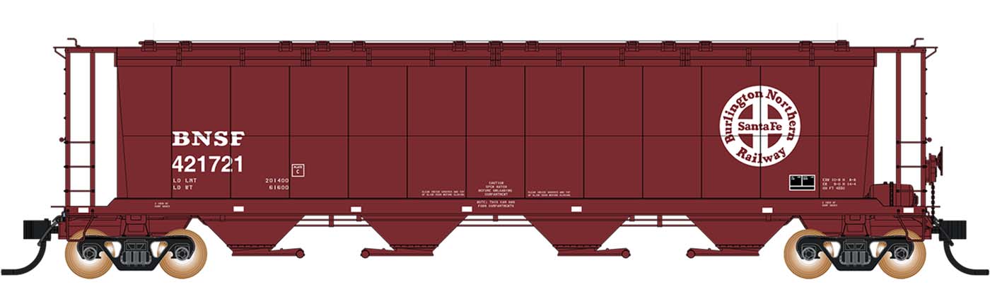 PREORDER Intermountain HO 45146-03 NSC 59' 4550 Cubic Foot Cylindrical Hopper with Trough Hatch, Burlington Northern Santa Fe #421758
