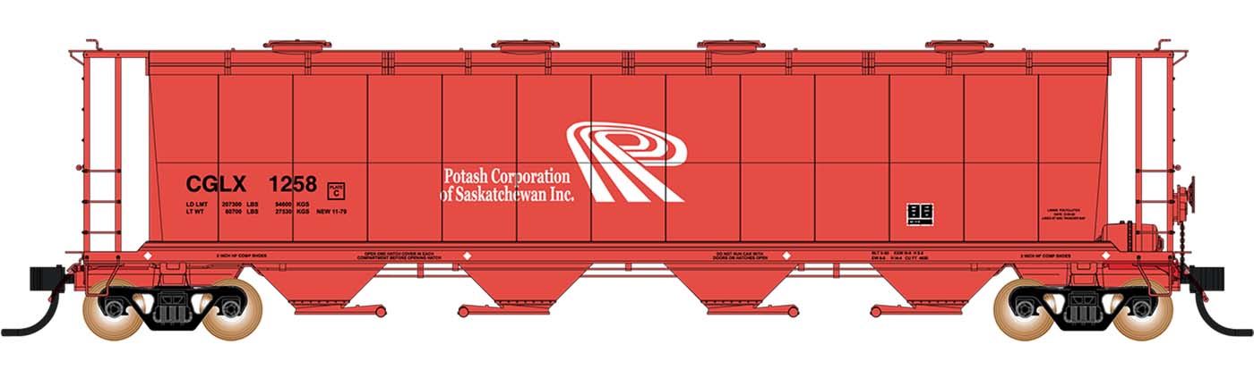 PREORDER Intermountain N 65220 NSC 59' 4550 Cubic Foot Cylindrical Hopper with Trough Hatch, Potash