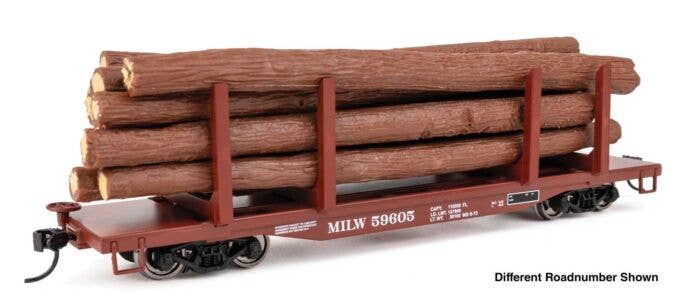 Walthers Mainline HO 50906 45' Logging Flatcar, Milwaukee #59634