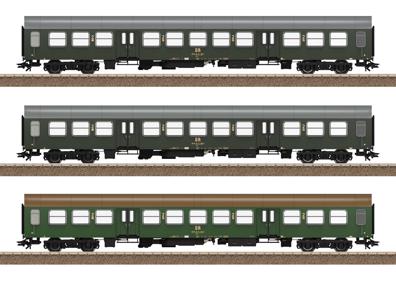 PREORDER Minitrix HO 23180 Type Bmh Halberstadt Center-Entry Car, Deutsche Reichsbahn (3-Pack)