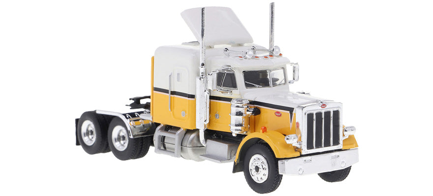PREORDER Brekina HO 85717 1973 Peterbilt 359 Sleeper-Cab Tractor, Yellow White
