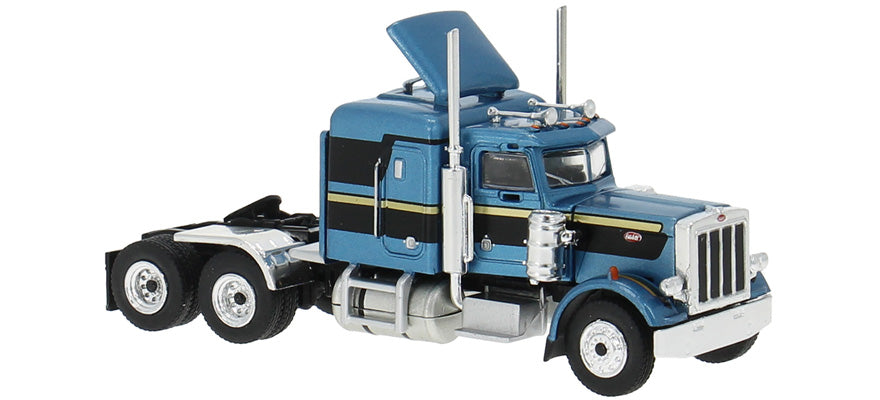 PREORDER Brekina HO 85718 1973 Peterbilt 359 Sleeper-Cab Tractor, 2-Tone Blue