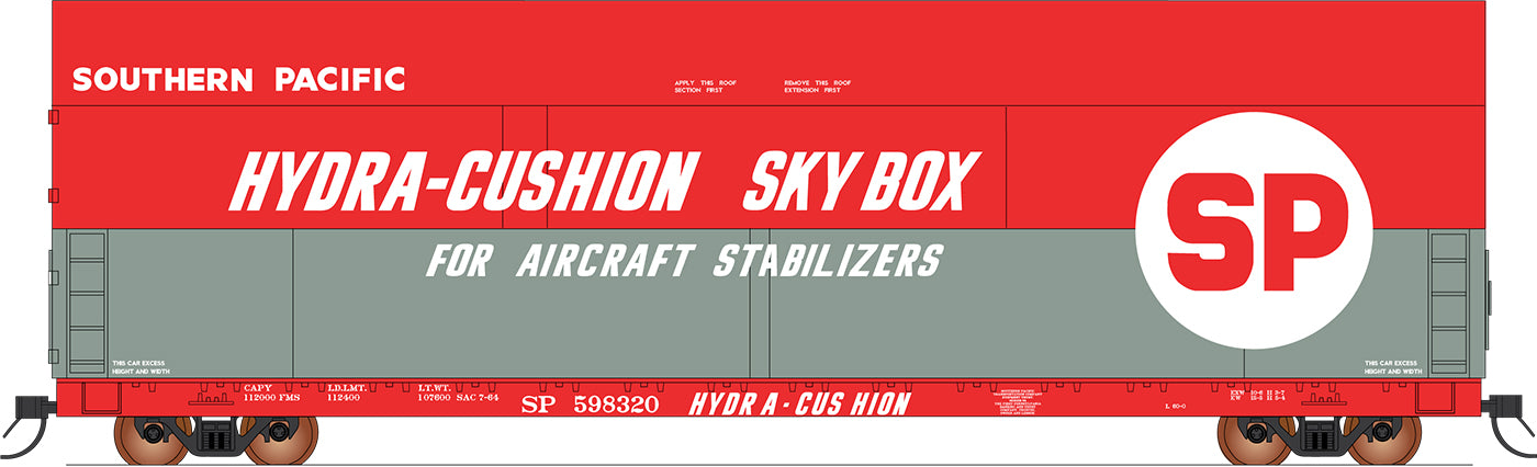 PREORDER Intermountain HO 4700005 Sky Box Aerospace Flatcar with Cover, Southern Pacific