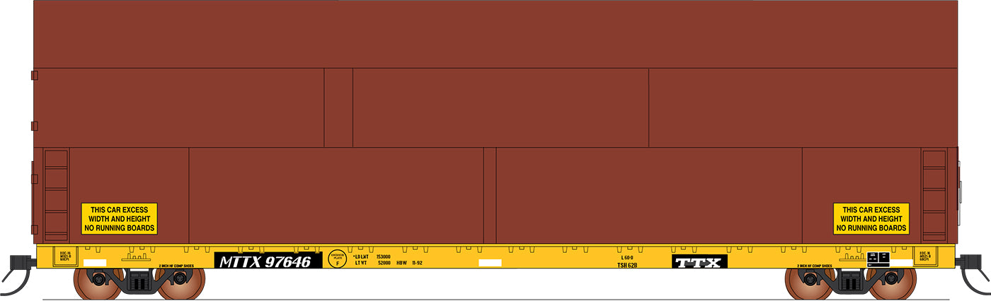 PREORDER Intermountain HO 4700007 Sky Box Aerospace Flatcar with Cover, TTX MTTX 1990s