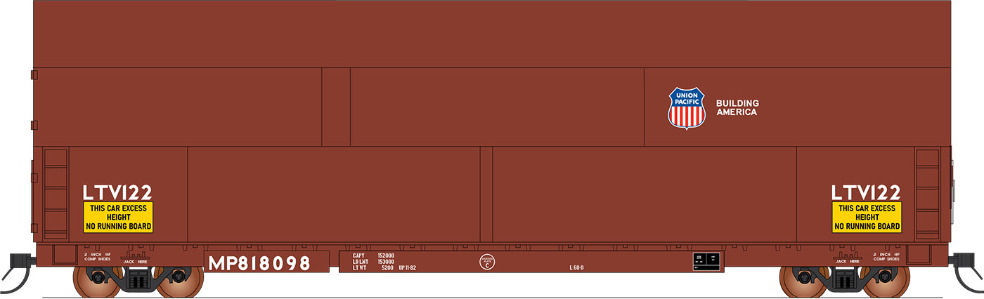 PREORDER Intermountain HO 4700008 Sky Box Aerospace Flatcar with Cover, Union Pacific MP Post 1996