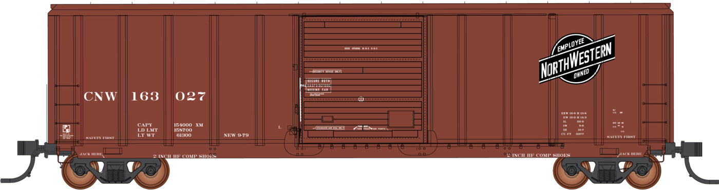 PREORDER Intermountain N 67528-05 PS 5277 50' Box Car, Chicago & North Western #163203