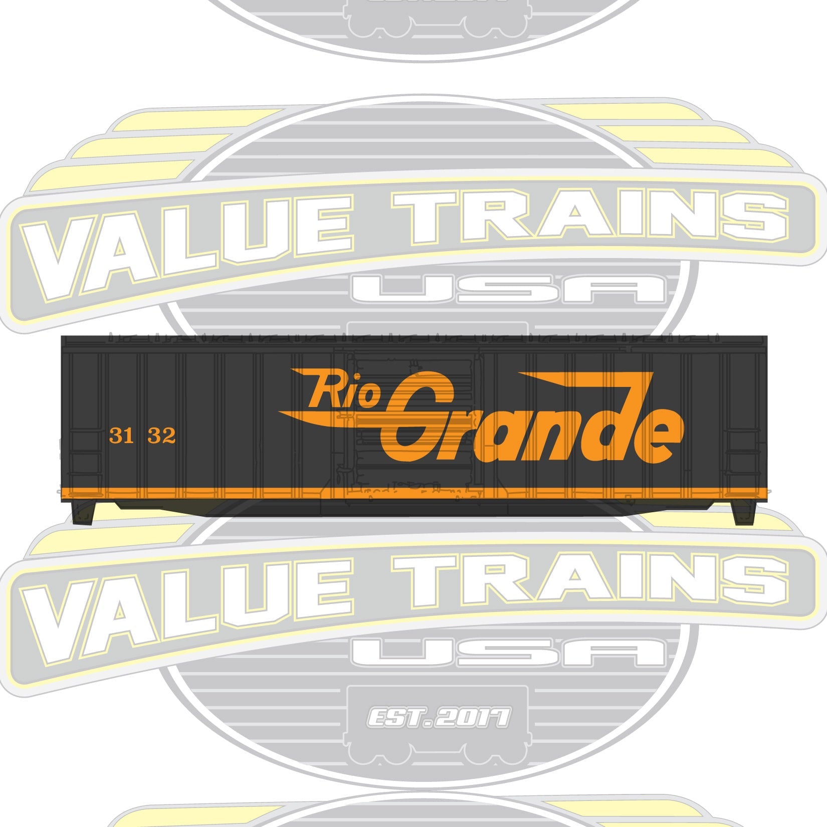 Value Trains USA HO 10056 Boxcar, Rio Grande #3132