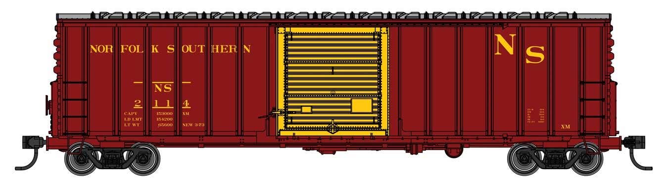 PREORDER Walthers Mainline HO 910-46045 50' ACF Exterior Post Dreadnaught End Plate B Boxcar, Norfolk Southern #2114