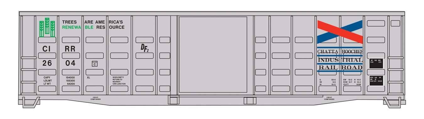 PREORDER Walthers Mainline HO 910-46704 50' Waffle Side Boxcar, Chattahoochee Industrial #2604