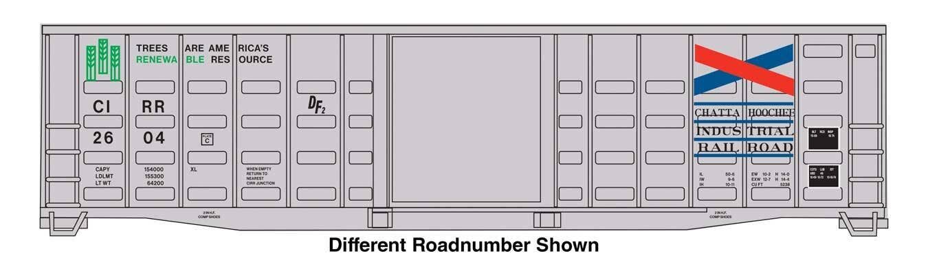 PREORDER Walthers Mainline HO 910-46705 50' Waffle Side Boxcar, Chattahoochee Industrial #2614
