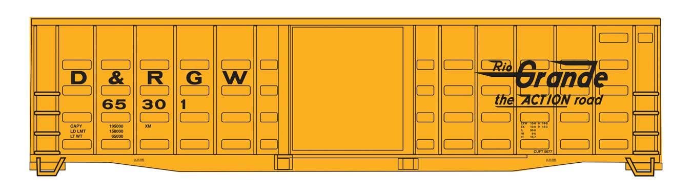 PREORDER Walthers Mainline HO 910-46710 50' Waffle Side Boxcar, Denver & Rio Grande Western #65301