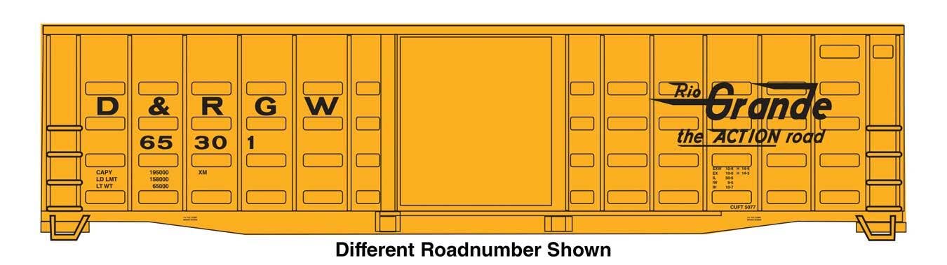PREORDER Walthers Mainline HO 910-46711 50' Waffle Side Boxcar, Denver & Rio Grande Western #65303
