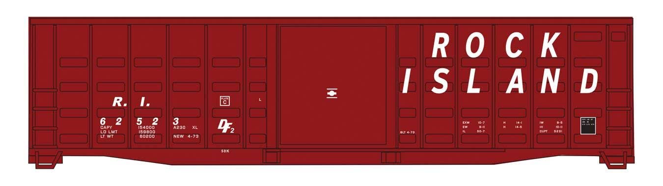 PREORDER Walthers Mainline HO 910-46716 50' Waffle Side Boxcar, Rock Island #62523