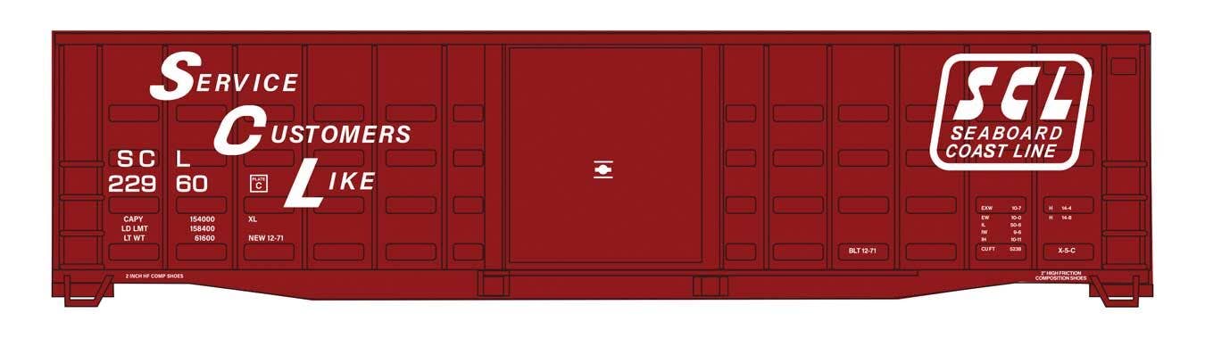 PREORDER Walthers Mainline HO 910-46719 50' Waffle Side Boxcar, Seaboard Coast Line #22960