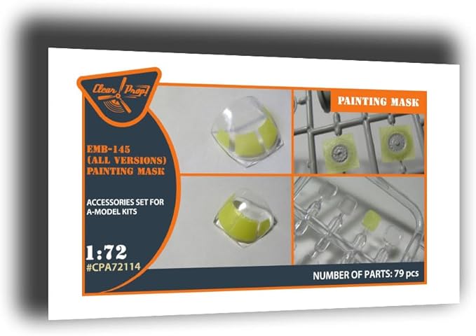 Clear Prop 1/72 EMB-145 painting mask on "yellow kabuki paper" for A-model kits