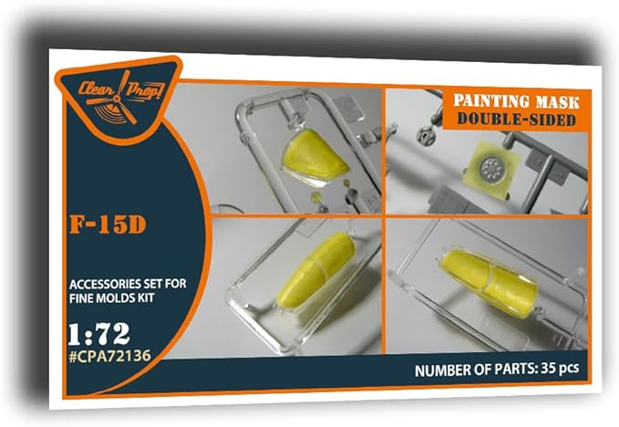 Clear Prop 1/72 F-15D painting mask on "yellow kabuki paper" for Finemolds kits