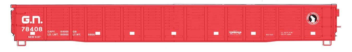 PREORDER Walthers Mainline HO 910-6079 53' Corrugated-Side Gondola, Great Nothern #78408