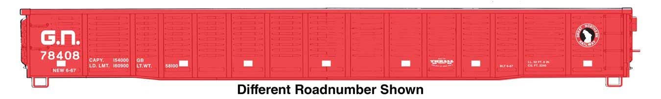 PREORDER Walthers Mainline HO 910-6080 53' Corrugated-Side Gondola, Great Nothern #78511