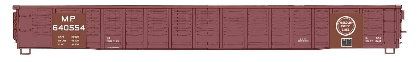 Walthers Mainline HO 910-6081 53' Corrugated-Side Gondola, Missouri Pacific #640554