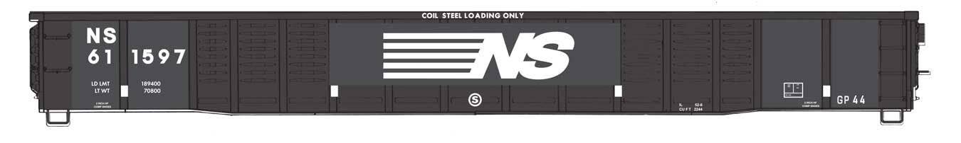 PREORDER Walthers Mainline HO 910-6083 53' Corrugated-Side Gondola, Norfolk Southern #611597