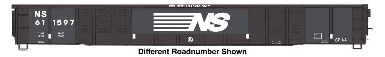 PREORDER Walthers Mainline HO 910-6084 53' Corrugated-Side Gondola, Norfolk Southern #611598