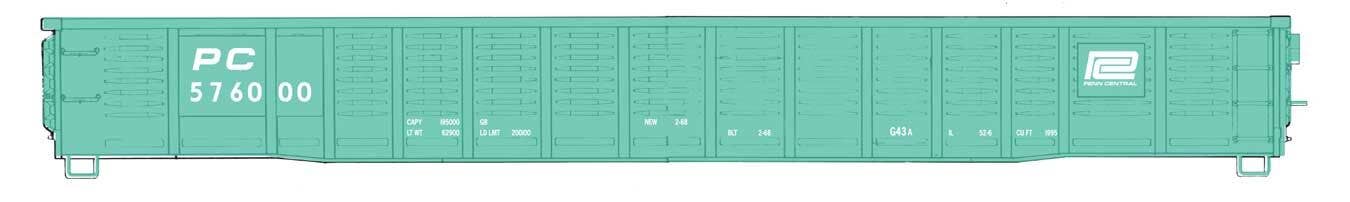 PREORDER Walthers Mainline HO 910-6087 53' Corrugated-Side Gondola, Penn Central #576000