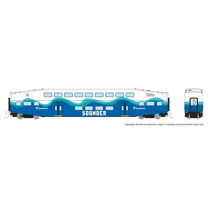 PREORDER Rapido N 546024A Bilevel Commuter Coach, Sounder (DCC and Sound Equipped)