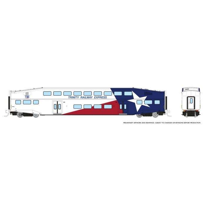 PREORDER Rapido N 546027A Bilevel Commuter Coach, Trinity Rail Express