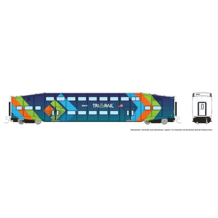 PREORDER Rapido N 546030A Bilevel Commuter Coach, TriRail