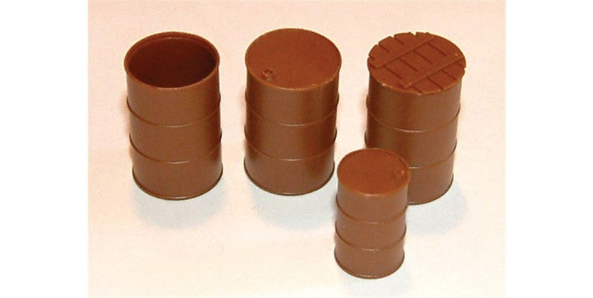 Tichy Train Group 2023 55-Gallon Drums w/Lids -- Regular & Fire Lids pkg(4), O Scale