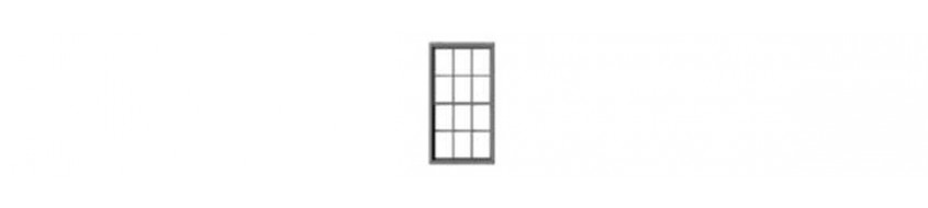 Tichy Train Group 8308 6-6 Double-Hung Masonry Window with Glazing and Shades -- 38 x 68" Scale (Fits .44 x .785" Opening) pkg(12), HO Scale