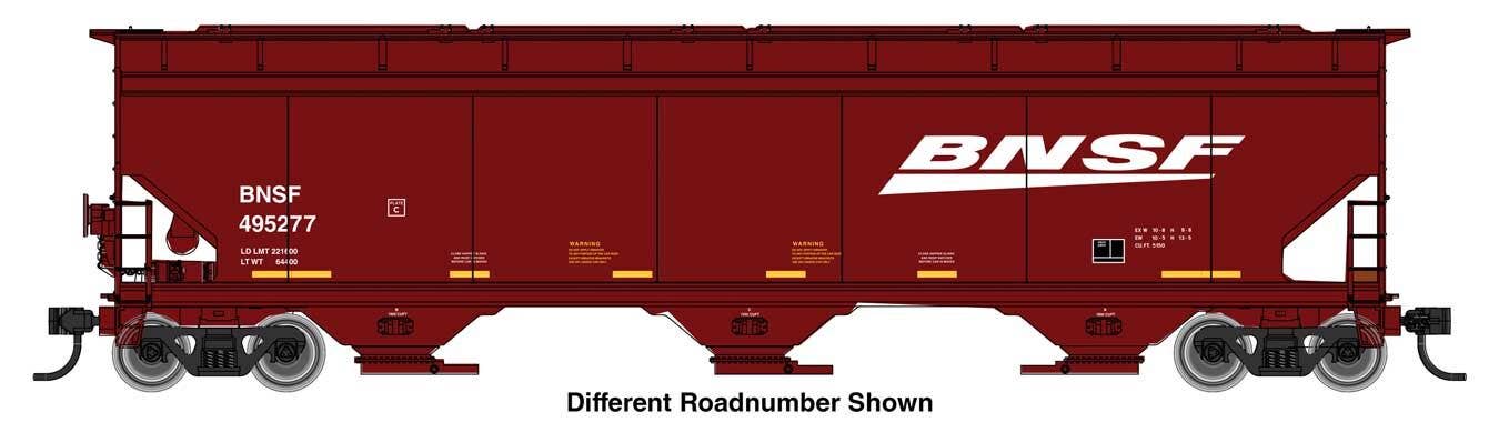 PREORDER Walthers Mainline HO 910-7742 60' NSC 5150 3-Bay Covered Hopper, Burlington Northern Santa Fe #495304