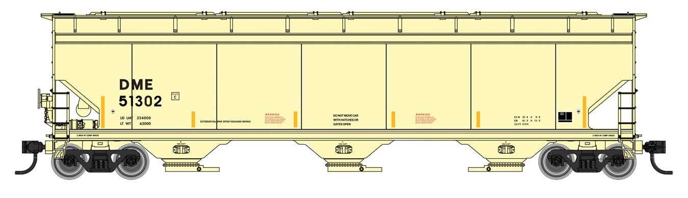PREORDER Walthers Mainline HO 910-7749 60' NSC 5150 3-Bay Covered Hopper, Dakota, Minnesota & Eastern #51302