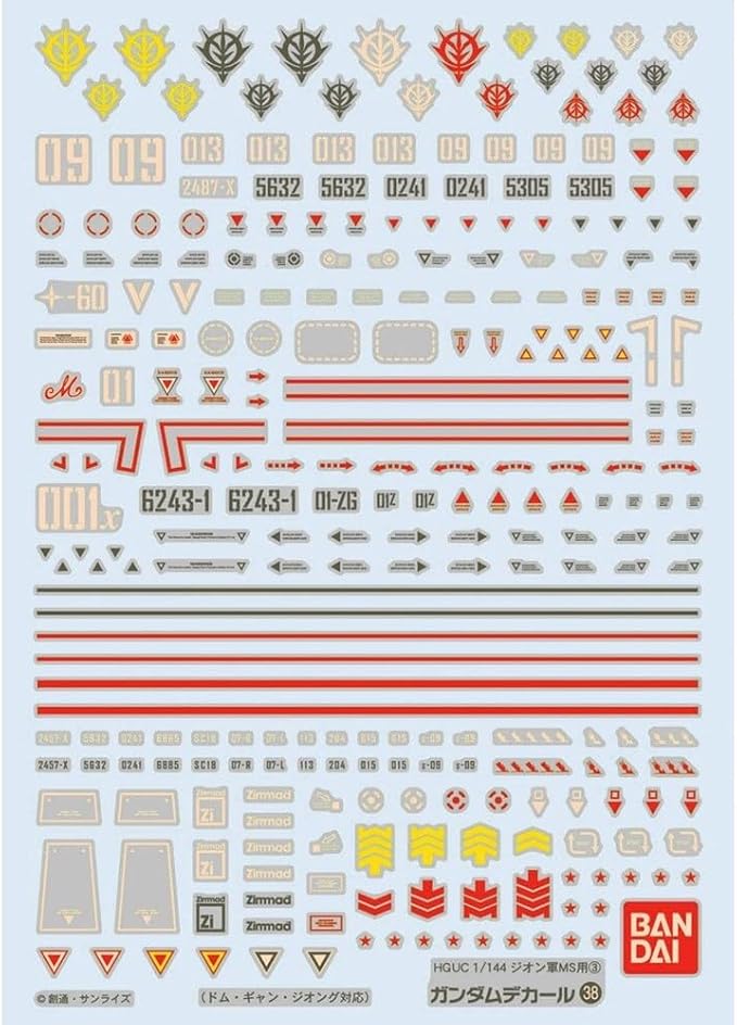 Bandai 2566009 HGUC GD38 ZEON 3 MSG 6PK