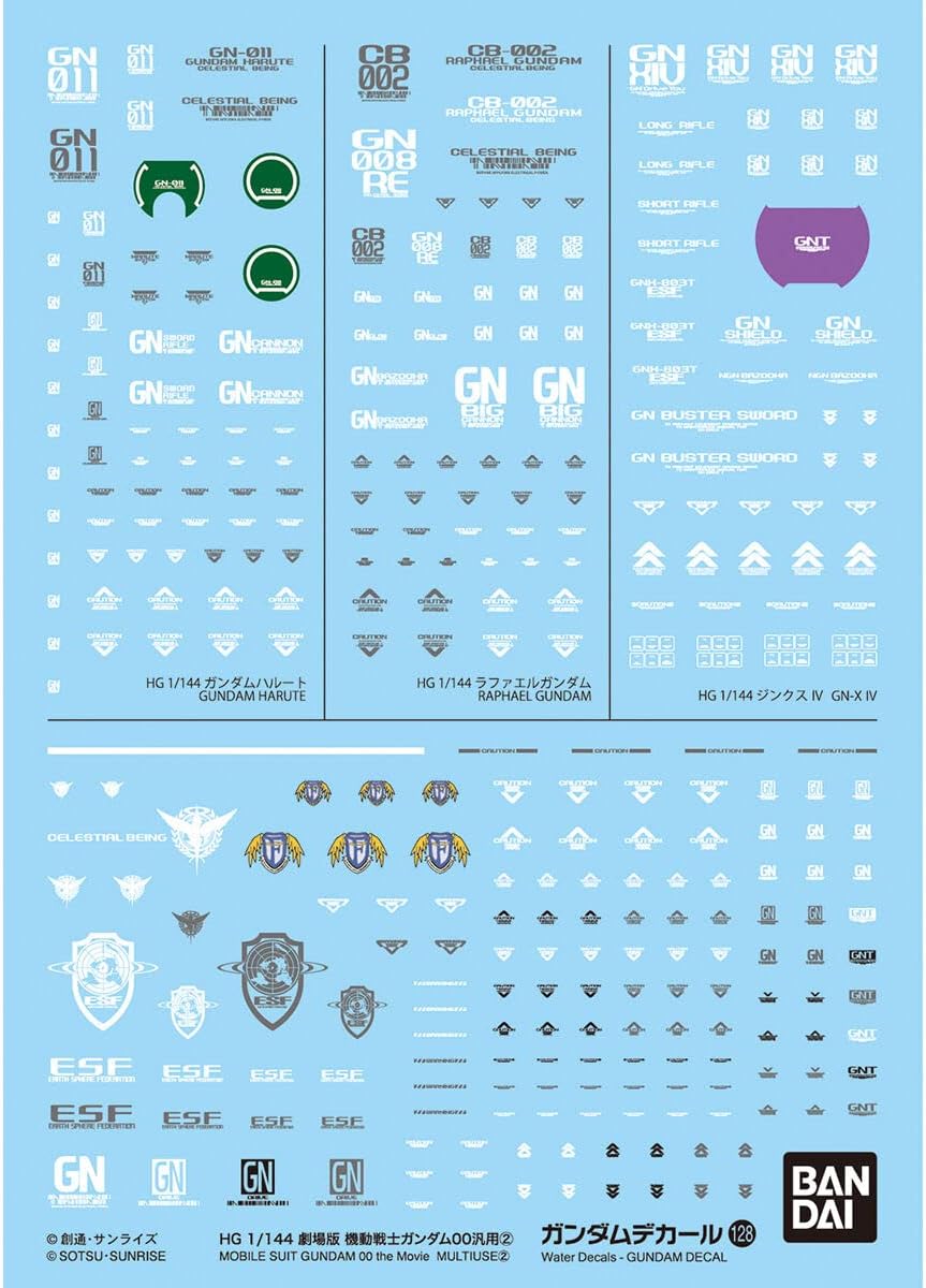 Bandai 2597347 128 MOBILE SUIT DECAL