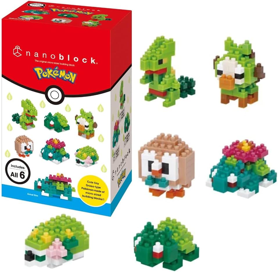 Nanoblock 22458 Pokemon Type Grass Set Blind Box of 6
