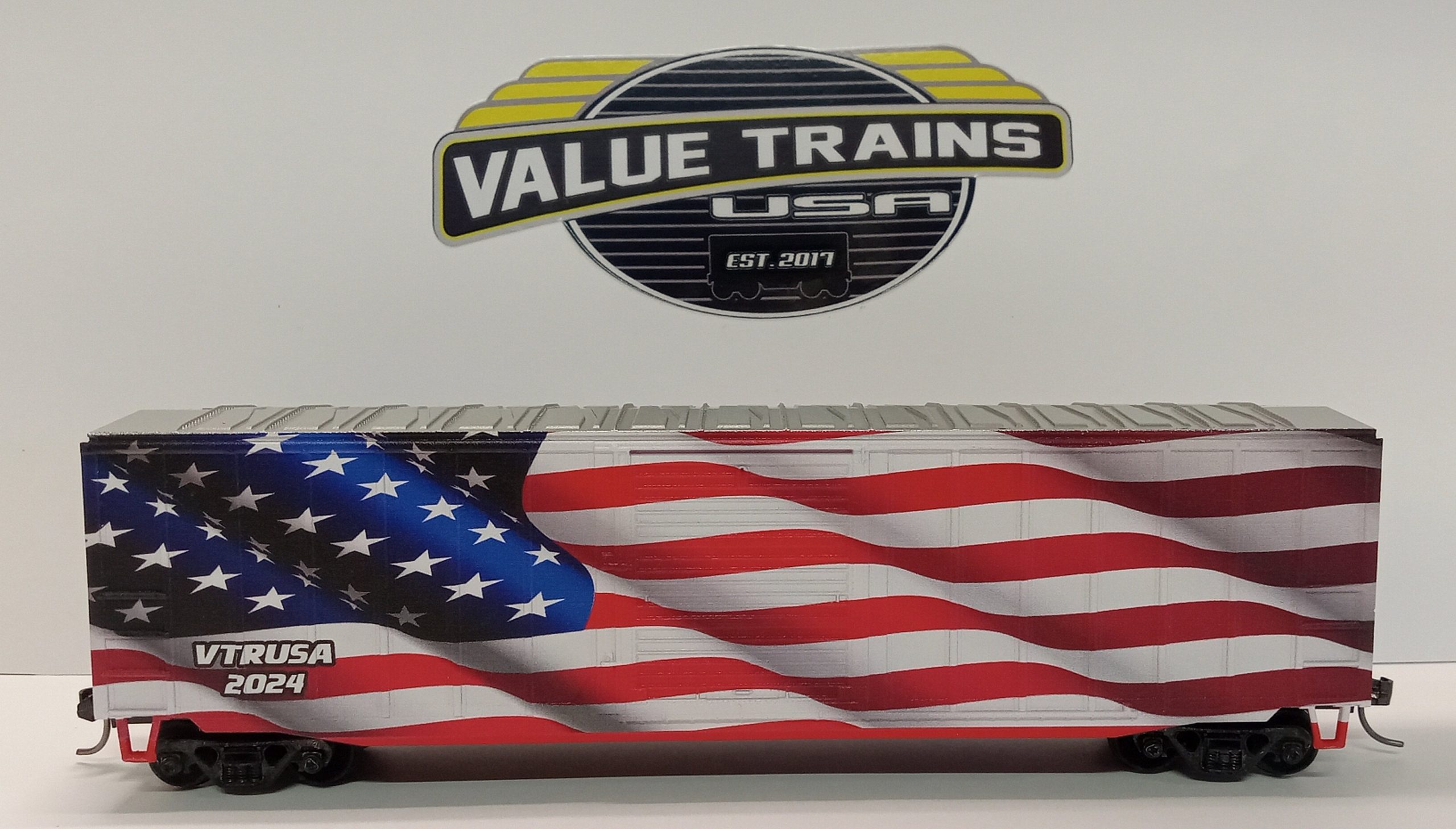 Value Trains USA HO 10045 Boxcar, Value Trains USA Waving American Flag Special Edition