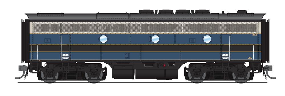 BLI 6661 EMD F3B, B&O 82AX, Blue/Gray/Yellow Scheme, Paragon4 Sound/DC/DCC, HO