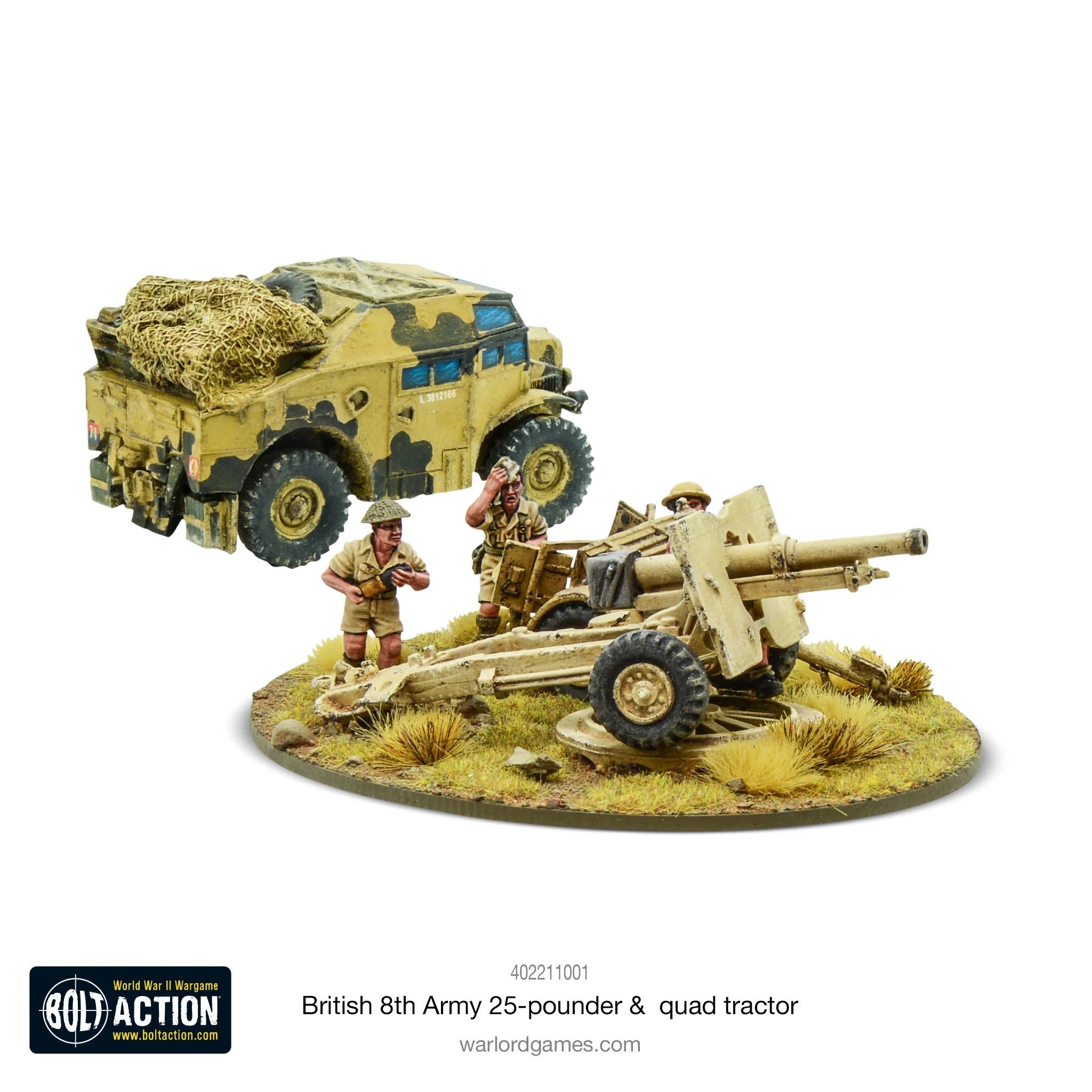Bolt Action: British 8th Army 25 Pounder Quad and Limber