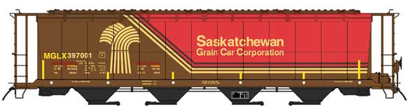 PREORDER Intermountain N 65139 NSC 59' 4550 Cubic Foot Cylindrical Hopper with Trough Hatch, Mobil Grain ex-Saskatchewan