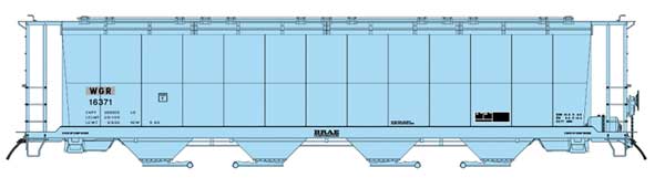 PREORDER Intermountain N 65140 NSC 59' 4550 Cubic Foot Cylindrical Hopper with Trough Hatch, Willamette Valley Railway