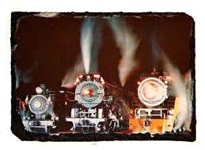 Van Buren Productions 1251 Steam 3 Loco's Headon at Night Slate