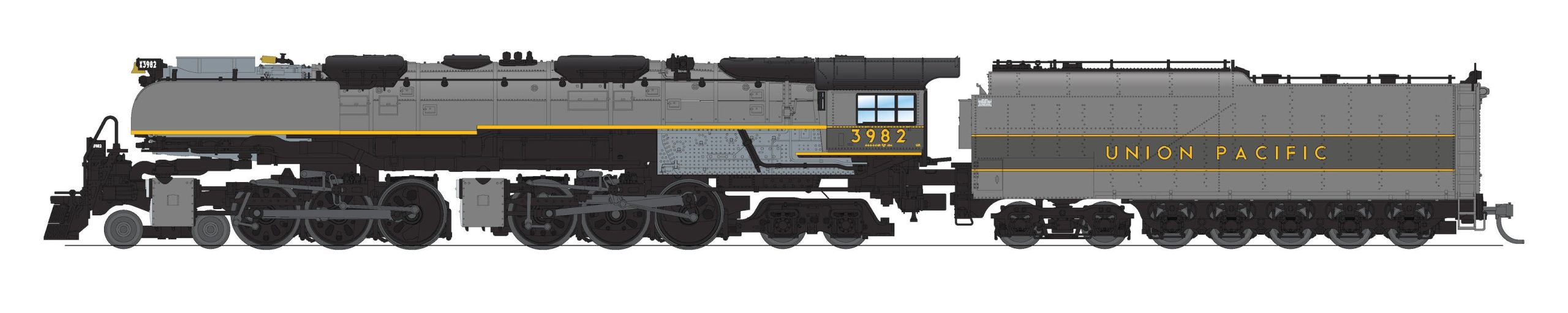 PREORDER BLI 8654 UP Challenger 4-6-6-4, #3982, Two-tone Gray, Oil Tender, w/ wind wings, No-Sound / DCC-Ready, N