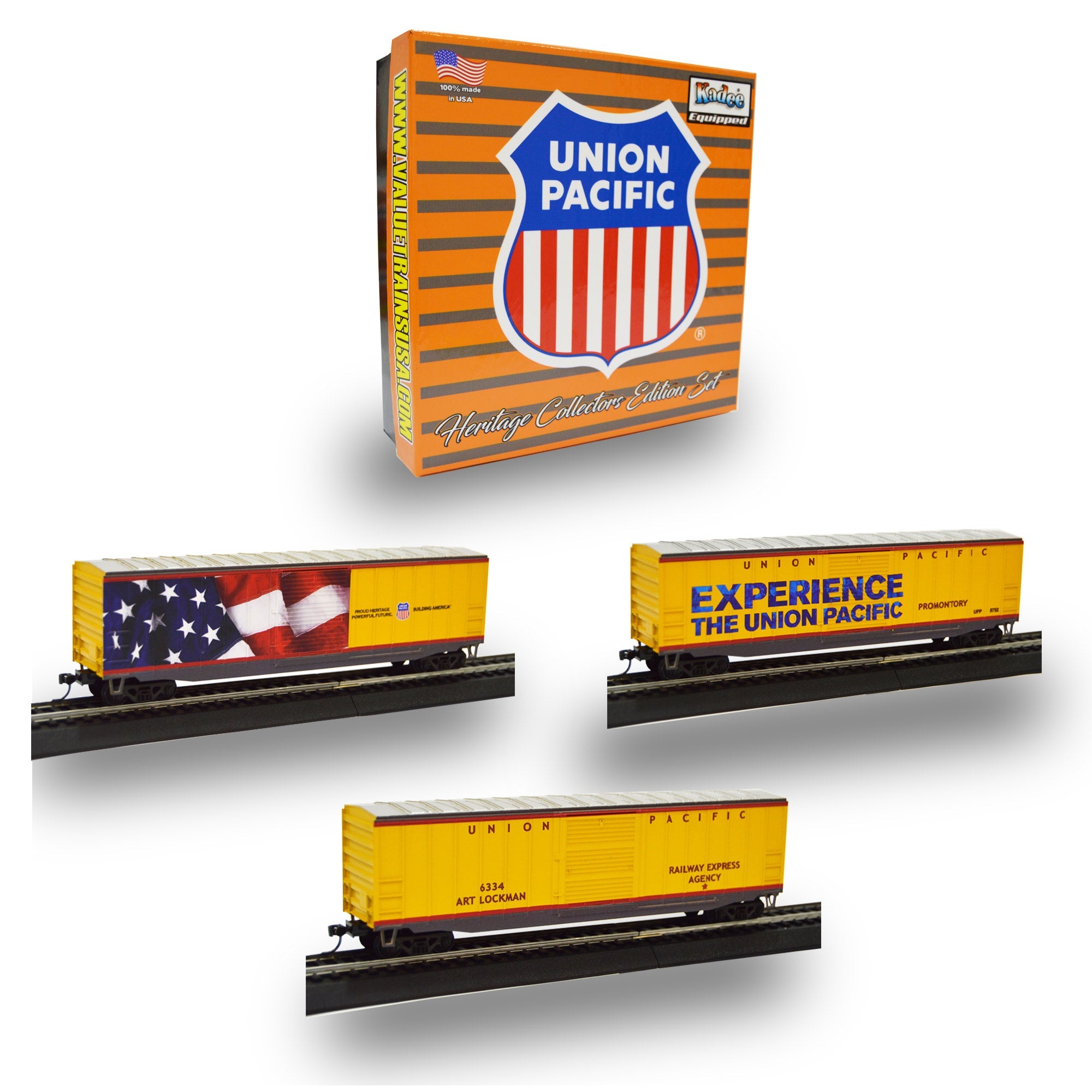 Value Trains USA HO 10067 Boxcar Heritage Fleet Set, Union Pacific (3-Pack)