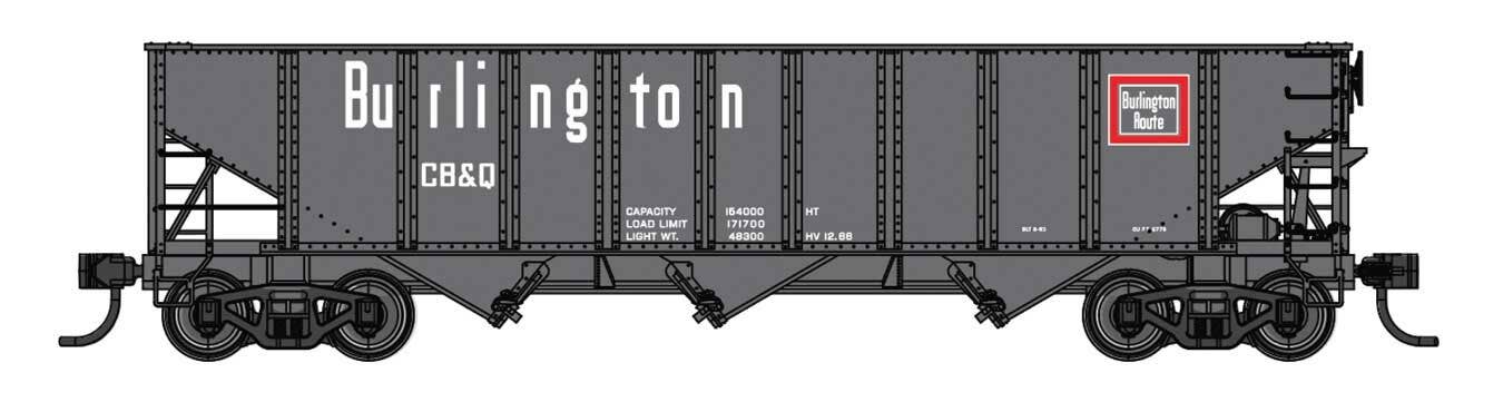 PREORDER Walthers Mainline HO 910-56744 70-Ton AAR 3-Bay Open Hopper, Chicago Burlington & Quincy #173141
