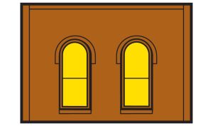 Woodland Scenics 30112 HO DPM 1-Story Wall Arched Windows