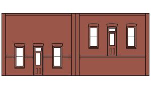Woodland Scenics 60104 N DPM Street/Dock Level Wall Entry Doors