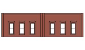 Woodland Scenics 60112 N DPM 1-Story Wall Windows
