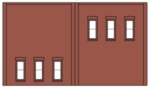 Woodland Scenics 60123 N DPM 2-Story Wall 6 Windows