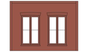 Woodland Scenics 90106 O DPM Double Rectagular Window Wall